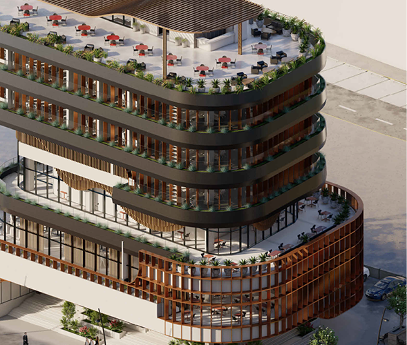 Torre de oficinas y comercio