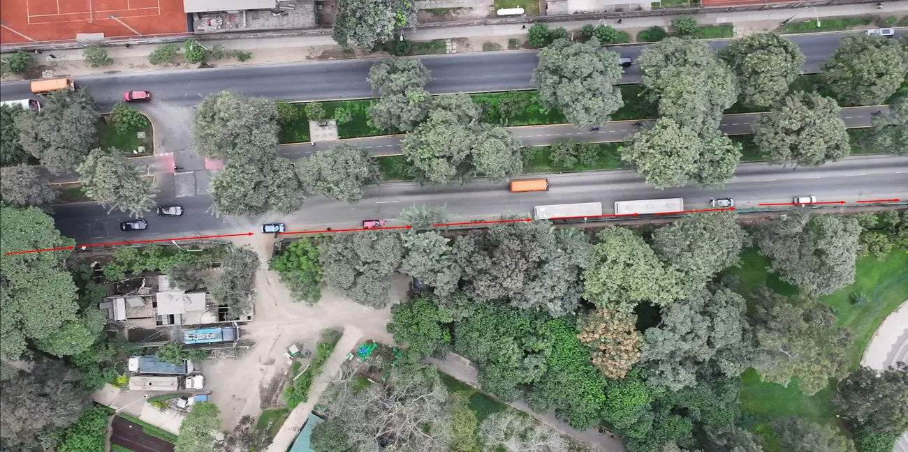 Continuación del trazo de la pista tramo 2