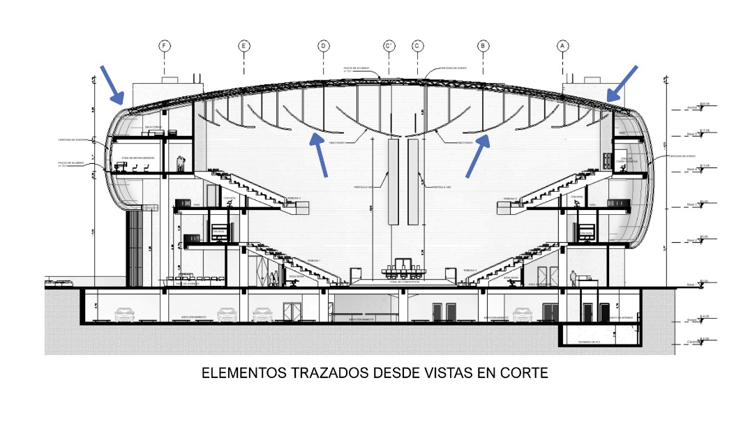 Elementos trazados desde vistas en corte en Revit
